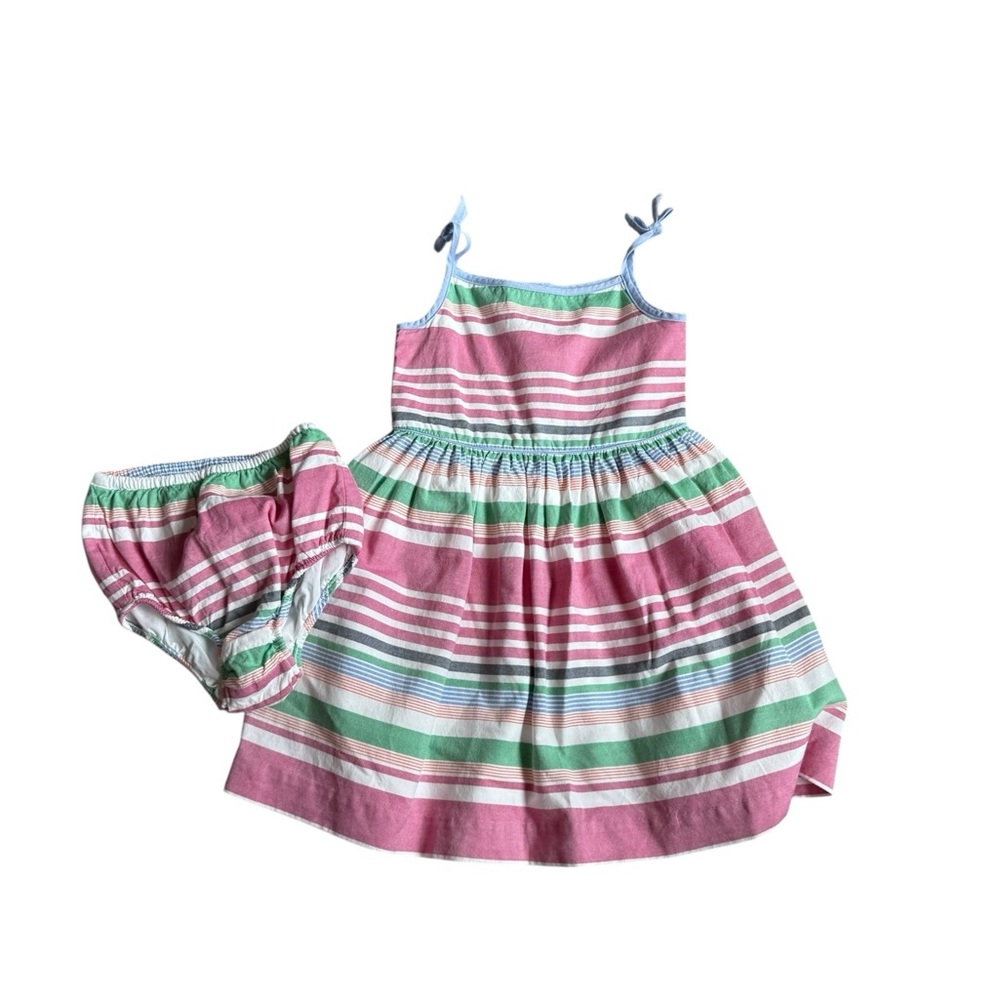 Ralph Lauren Multicolor Striped Dress with Bloomers